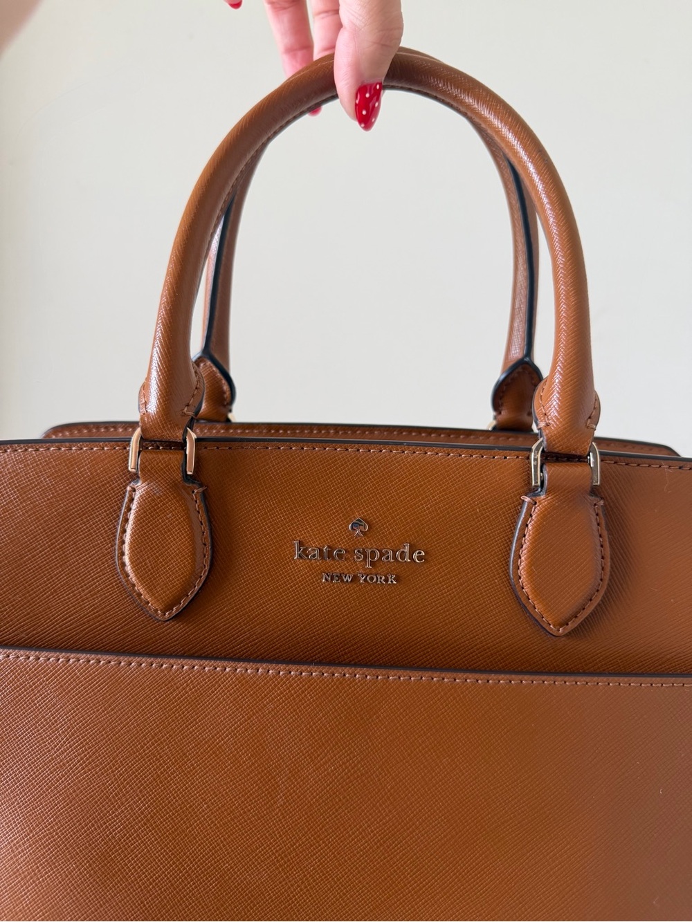 Kate Spade “Madison Saffiano” Leather Medium Satchel in the color Cavern Clay - Picture 6 of 11